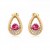 Premium quality rose gold plated modern drop earrings with pink and white swiss CZ diamonds earrings